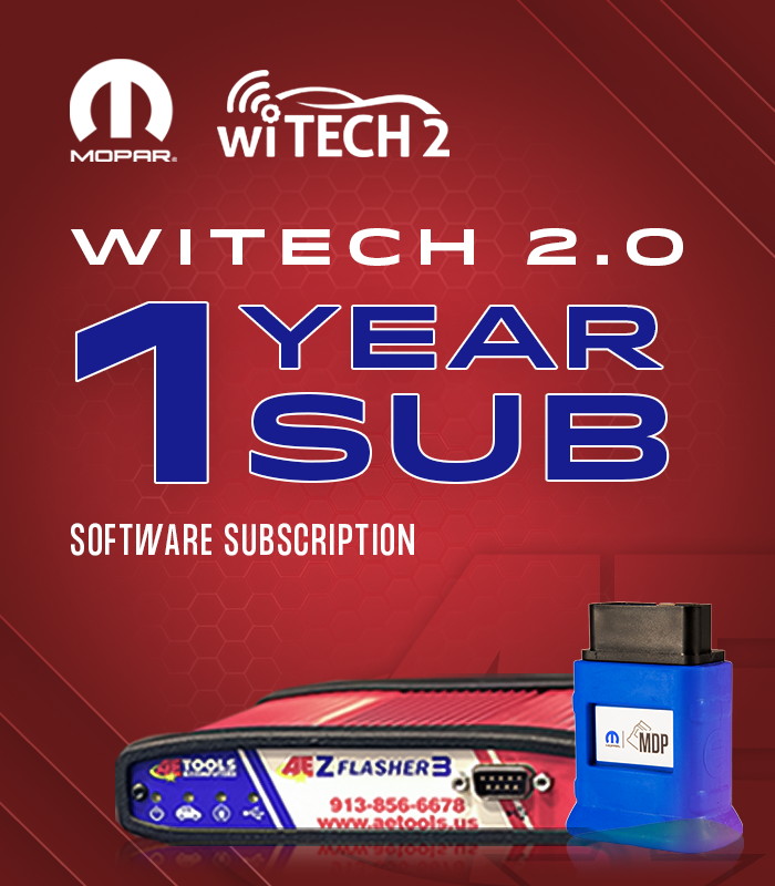 Witech 2.0 1 Year software subscription for Mopar, FCA Stellantis.