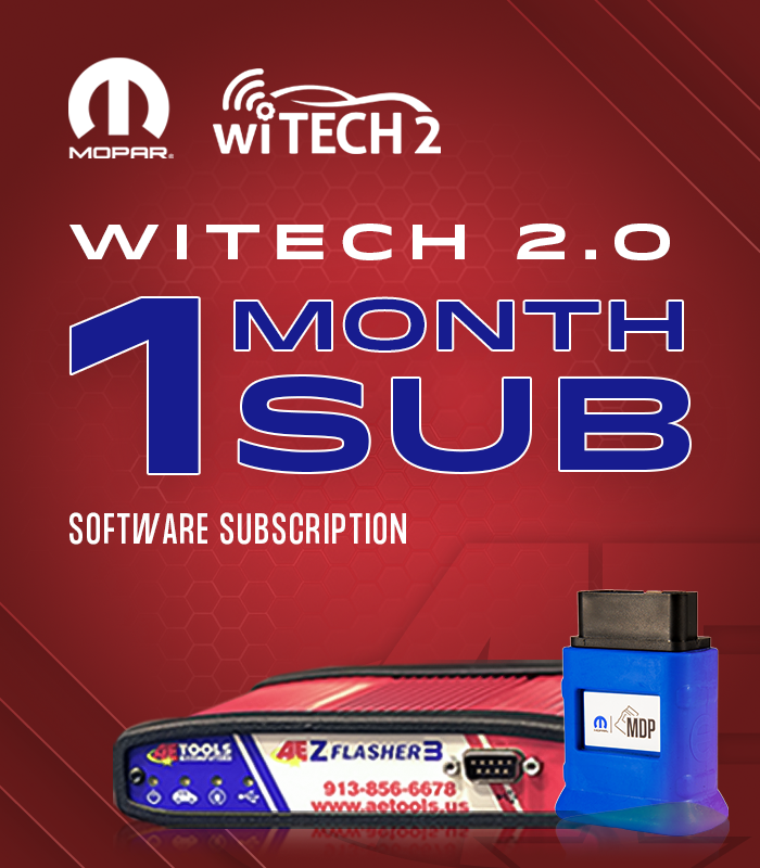 Witech 2.0 1 month software subscription for Mopar, FCA Stellantis.