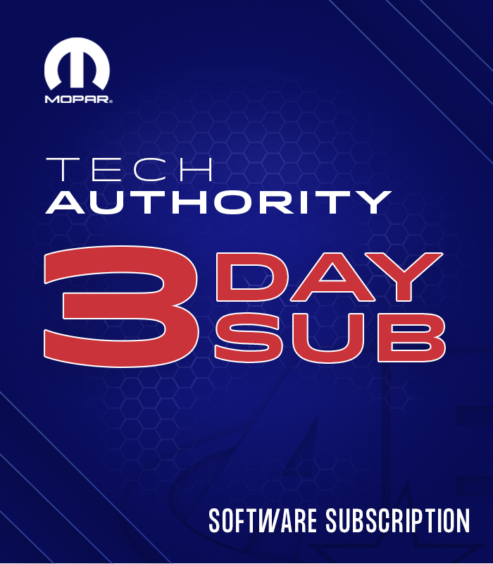 Mopar Tech Authority 3 Day Sub - WiTech Subscription-Chrysler