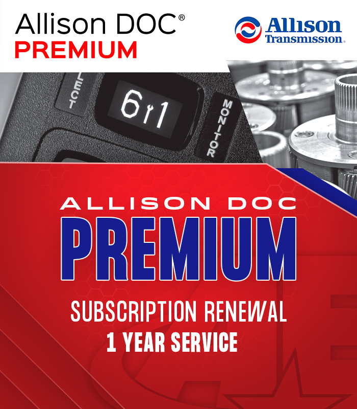 Allison DOC- Premium Subscription Renewal 1 Year Service- Heavy Duty Software- AE Tools & Computers