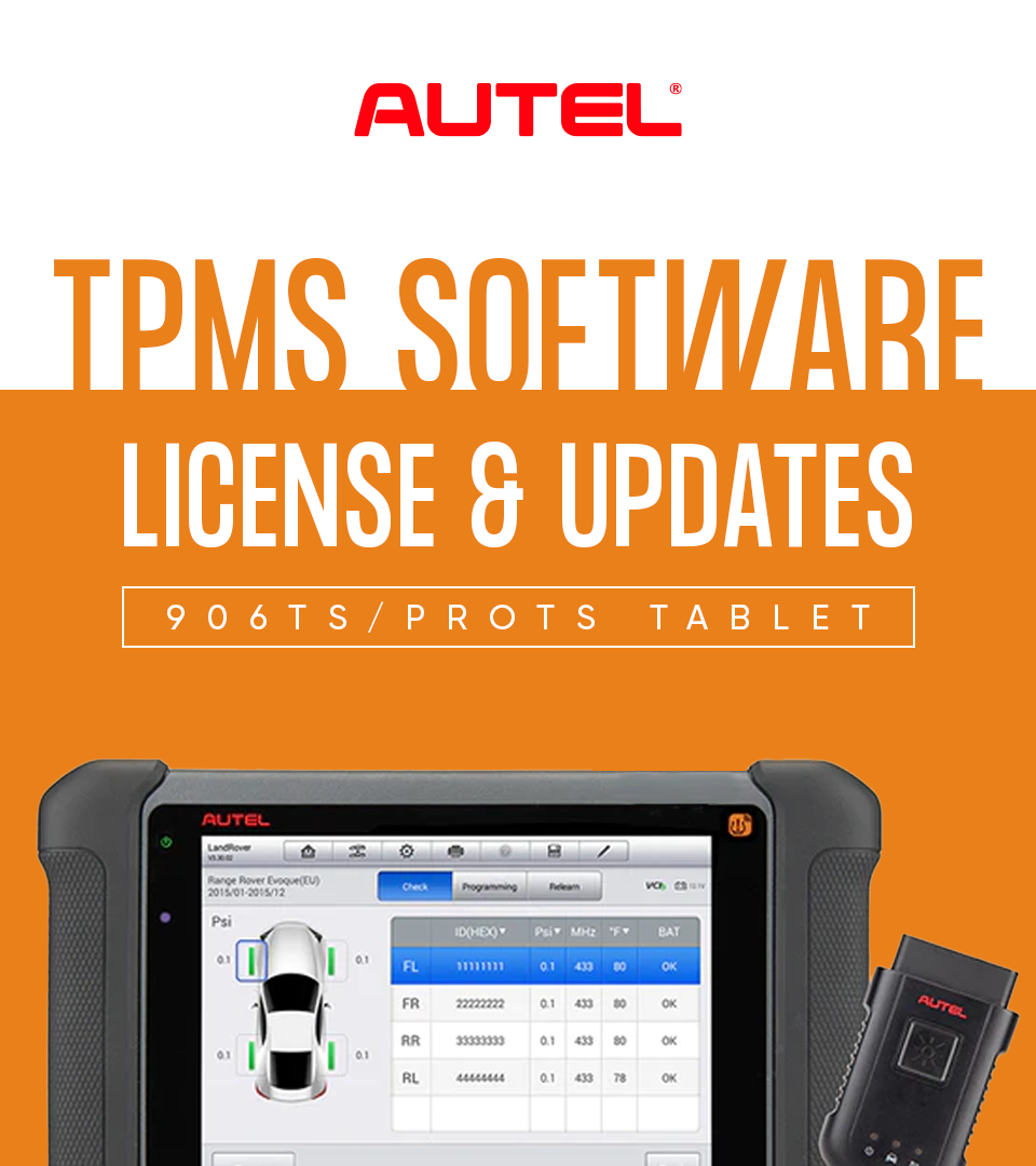 AUTEL 906TS/PROTS TPMS Tablet Software Update. TCP Card, 1 Year.