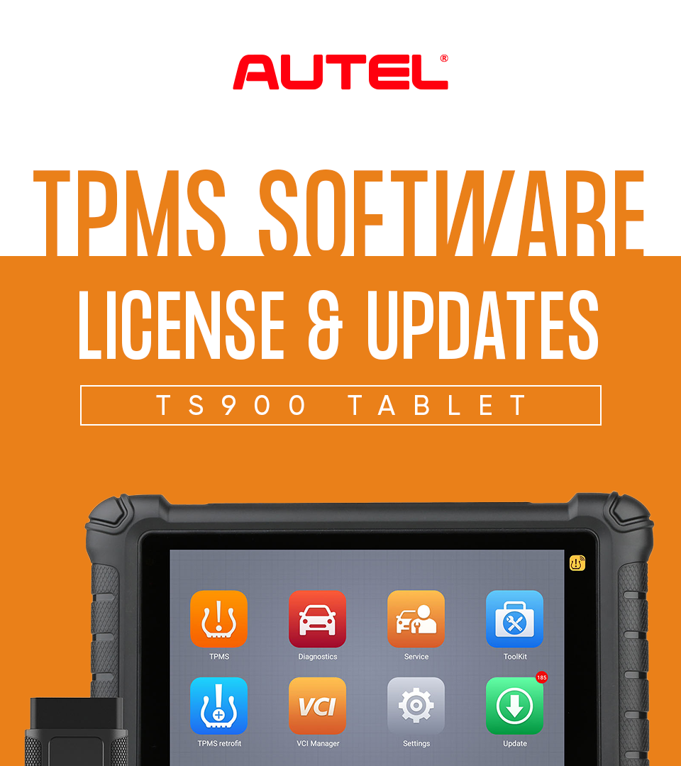 AUTEL TS900 TPMS Tablet Software Update. TCP Card, 1 Year.