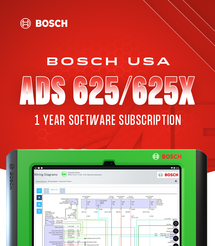 Bosch ADS 625/625X software interface for ADAS calibration