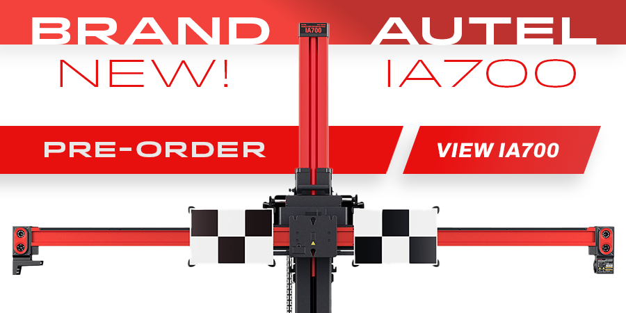 IA700 ADAS calibration kits. With Autel scan tools, MS909, mobile technician, collision use.