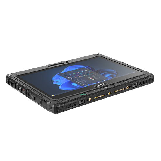 Getac K120 tablet with optional high-capacity battery.