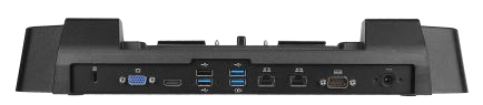 Ports and connections on the Getac K120 Office Dock.