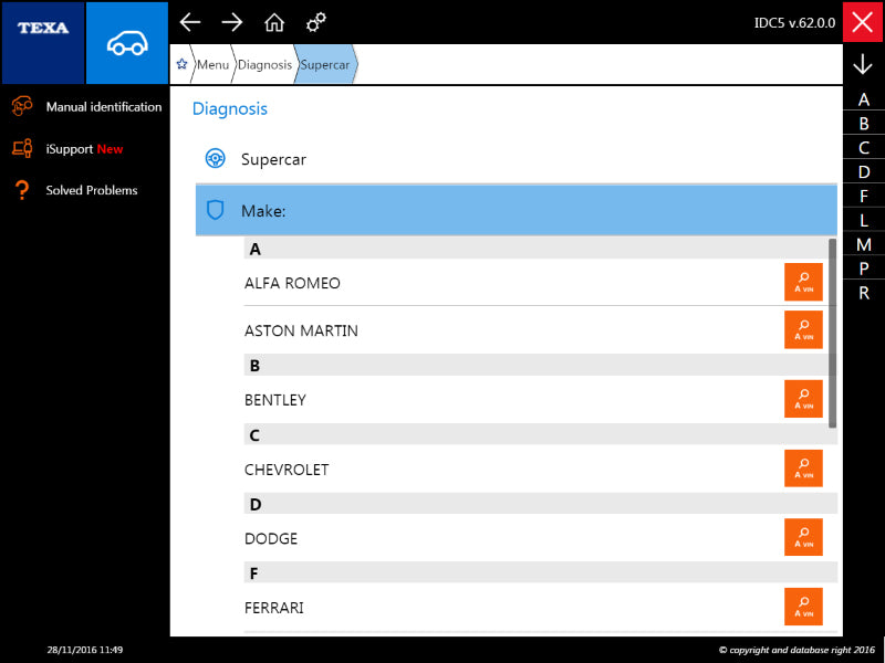 Fault code analysis on supercar dashboard