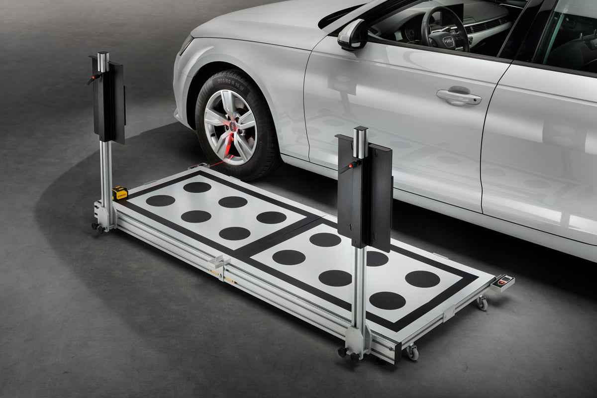 High-definition monitor displaying ADAS calibration targets