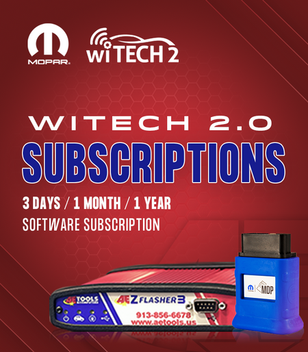 Witech 2.0 software subscription for Mopar, FCA Stellantis. For Micropod, MDP and J2534 Tools