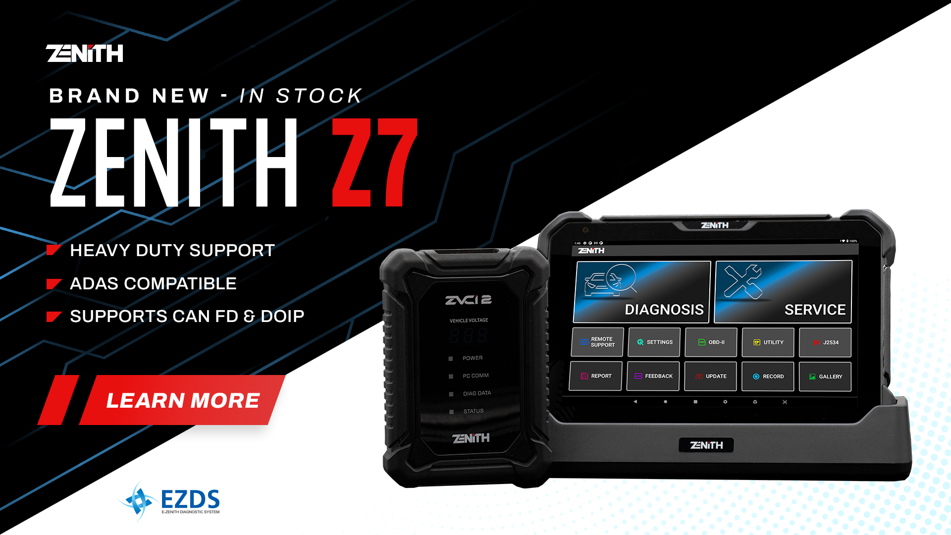 EZDS Zenith Z7 Diagnostic scan tool for Hyundai, Honda, Toyota, KIA, Nissan and more